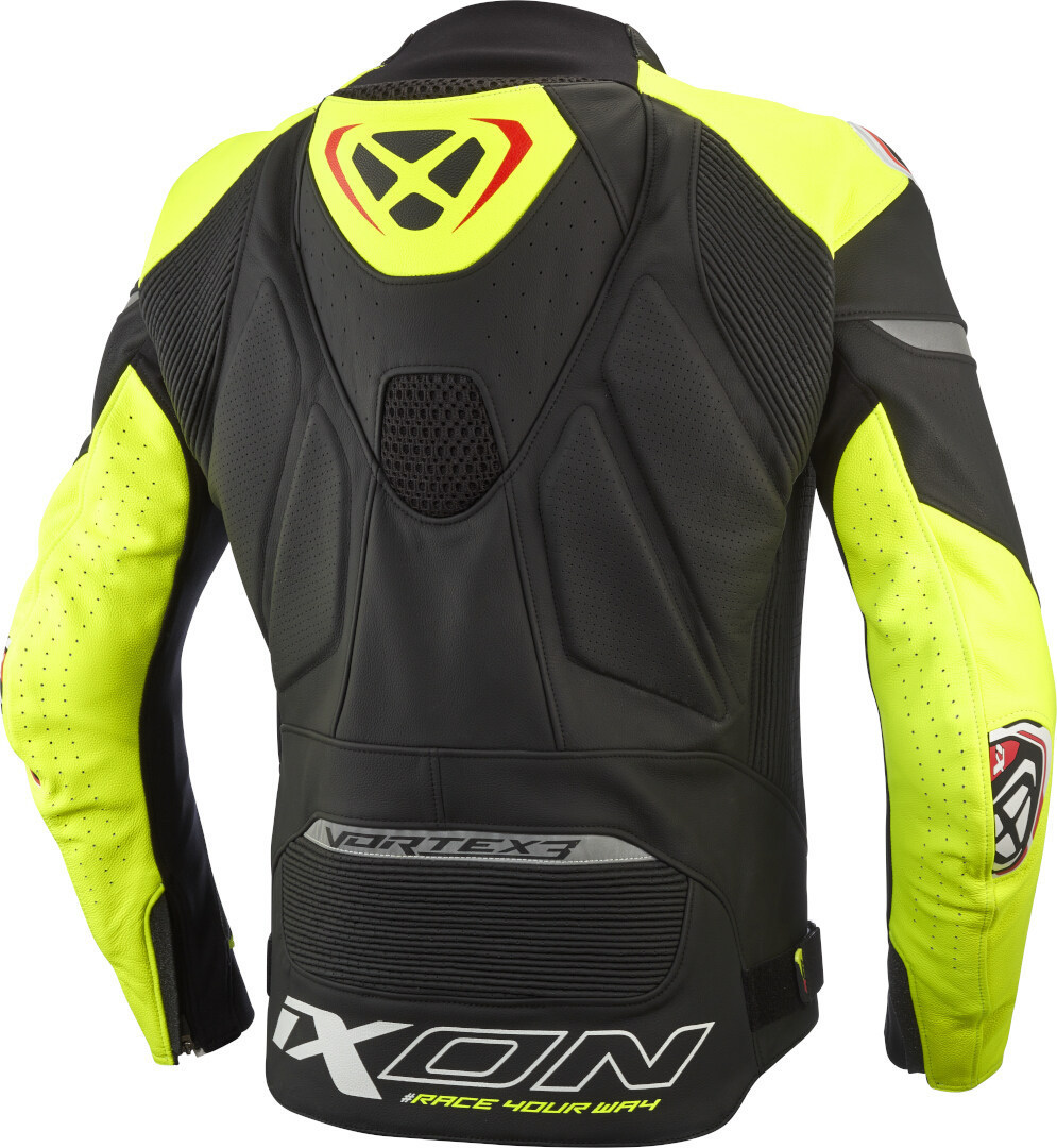 Ixon Vortex 3 Motorcycle Leather Jacket black/yellow S Figure 2