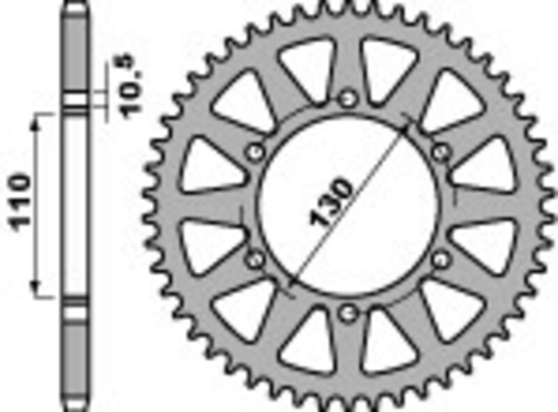 PBR Ultra-Light Aluminium Hard Anodized Rear Sprocket 504 - 520 Figure 1