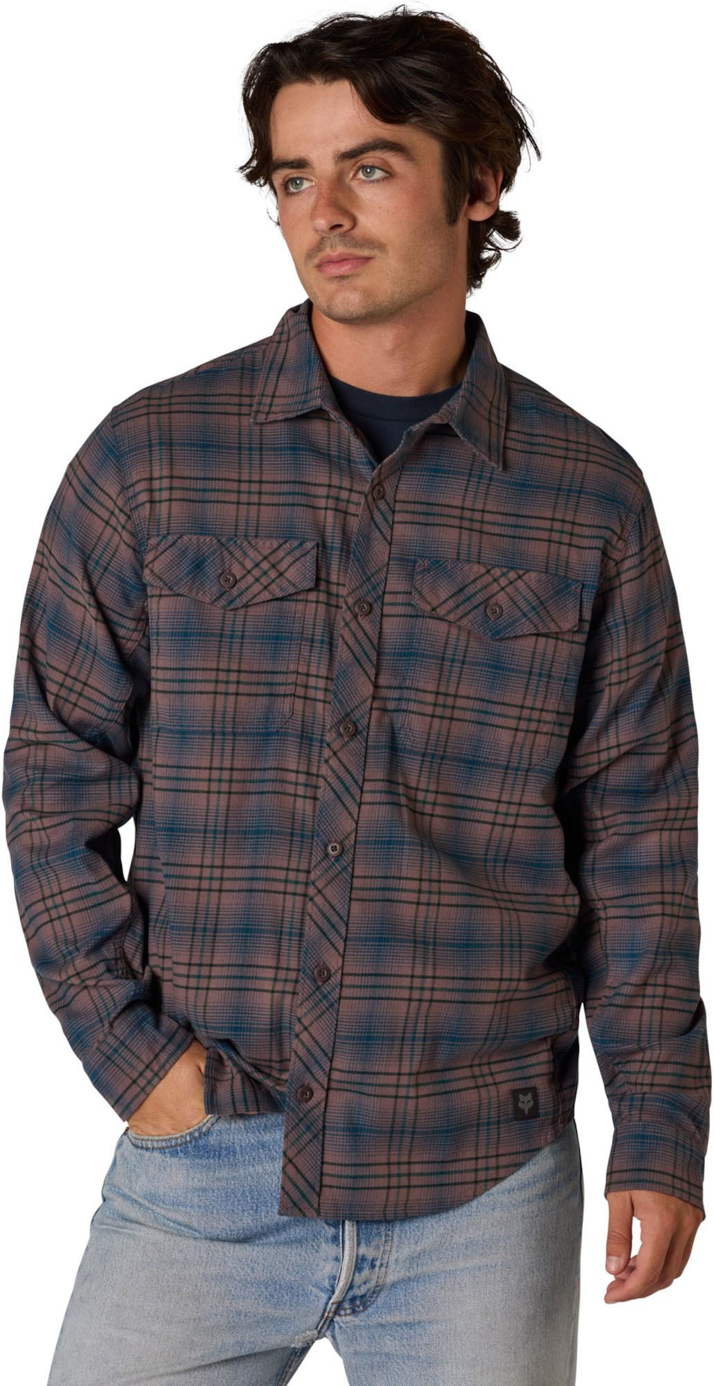FOX Survivalist Camicia di flanella elastica blu/marrone 2XL Figura 3