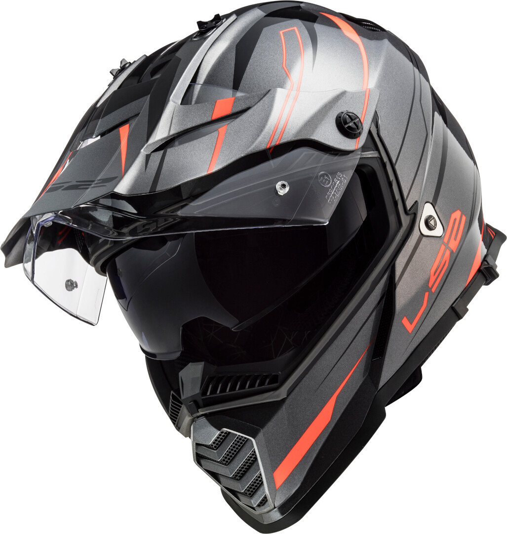 LS2 MX436 Pioneer Evo Knight Cască de motocross gri/portocaliu XS (53/54) Figura 5