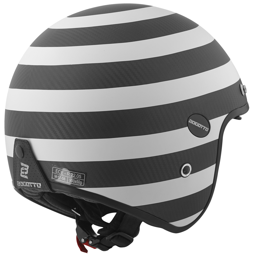 Bogotto V587 Scacchi Carbon Jet hjelm Sort/hvid S Figur 2