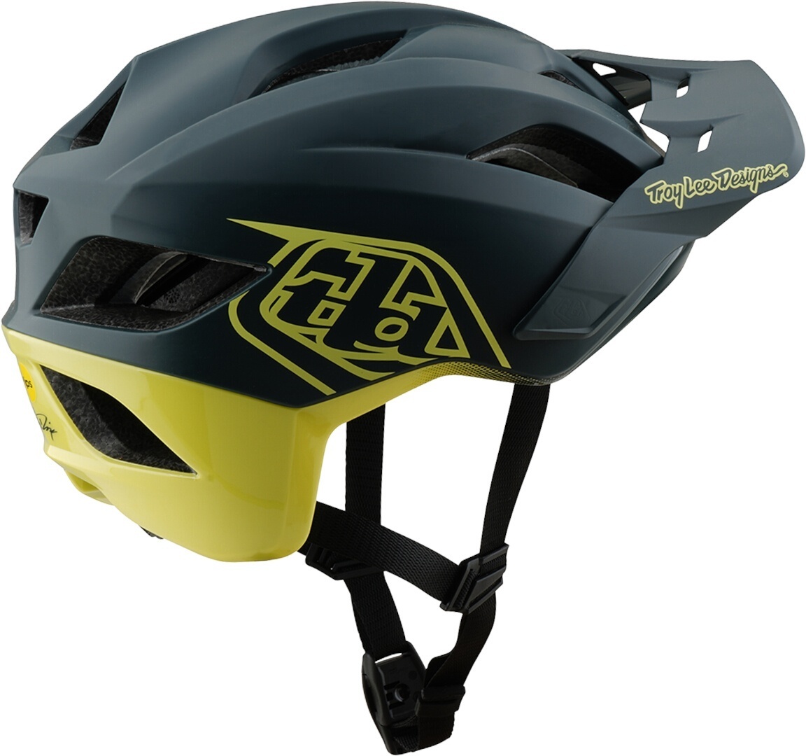 Troy Lee Designs Mips Flowline SE Badge Cască de bicicletă Gri mat/galben neon M-L (57/59) Figura 4