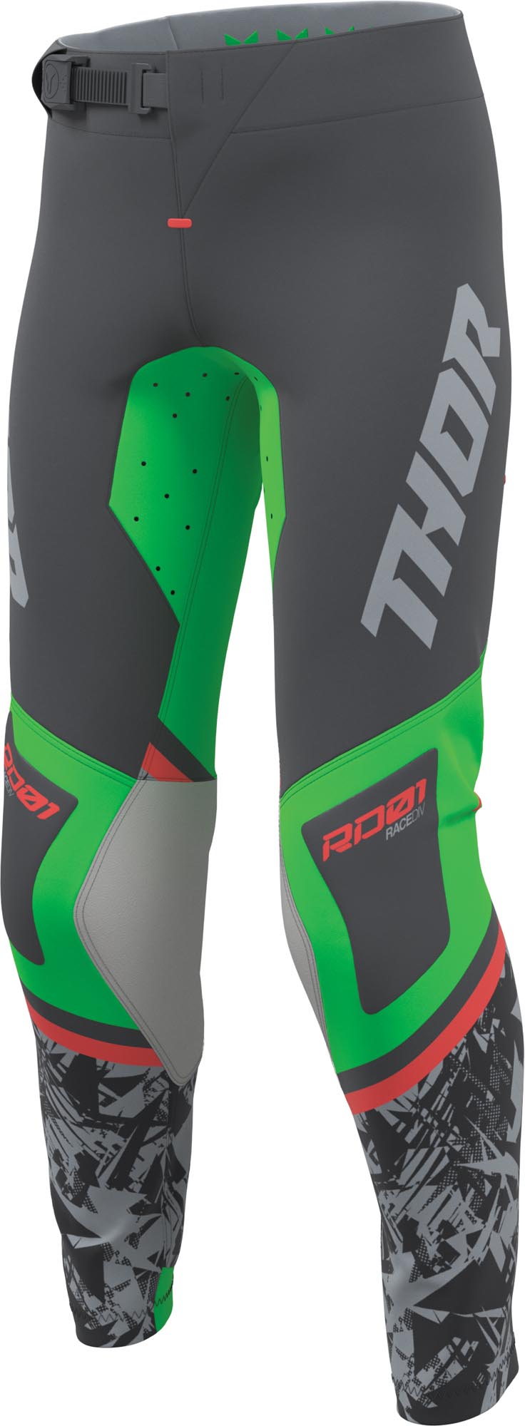 Thor Sportmode Punkd Ungdoms motocrossbukser grå/grøn 24 Figur 1