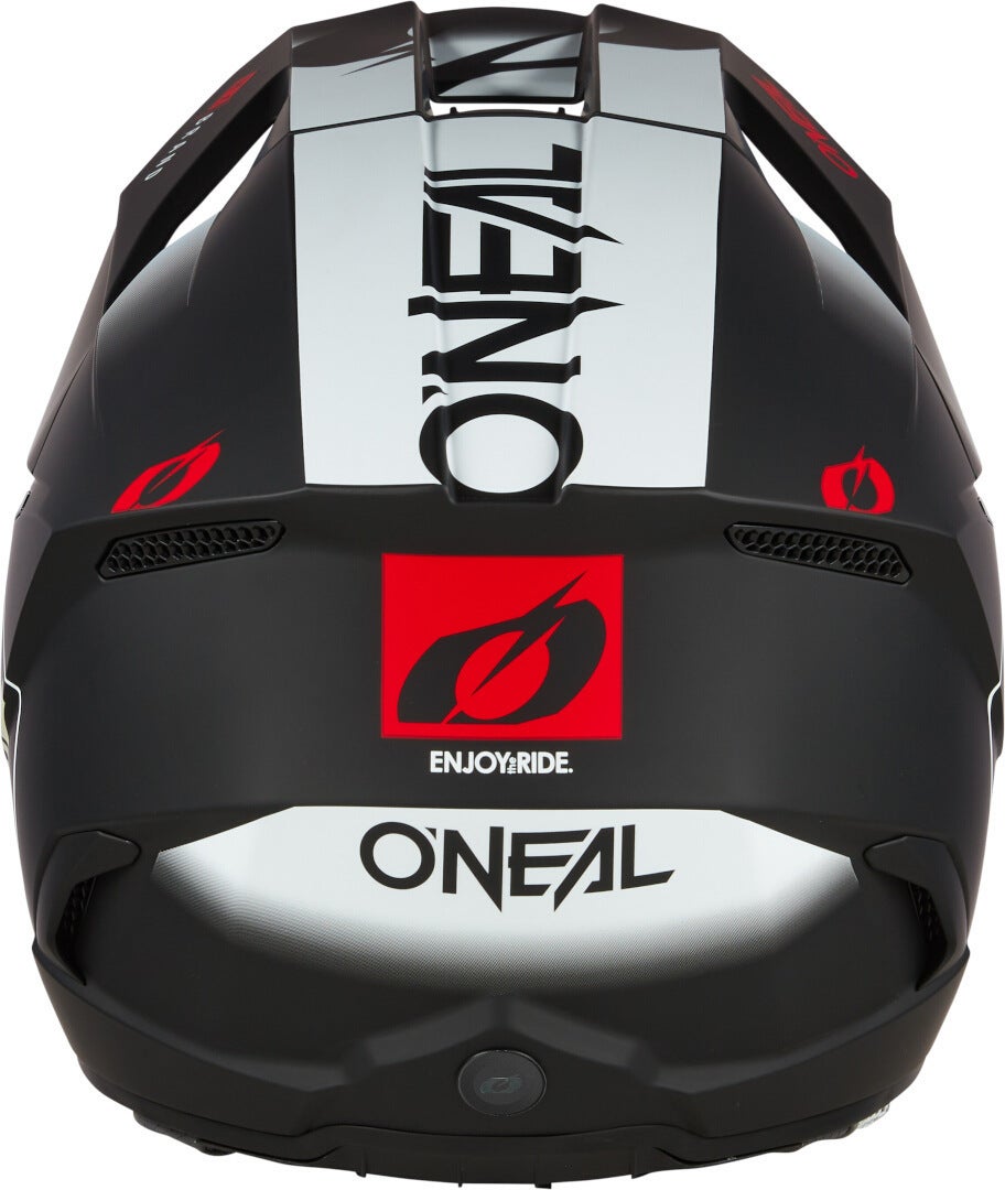 Side view of Oneal 3SRS Hexx Black/White/Red Motocross Helmet