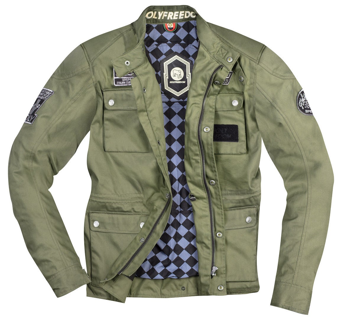 HolyFreedom Quattro Waxed Motorcycle Textile Jacket Khaki XXL Figure 2