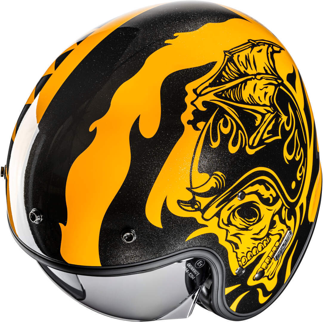 HJC V31 Flame Capacete jet preto/amarelo XXL (62/63) Figura 4