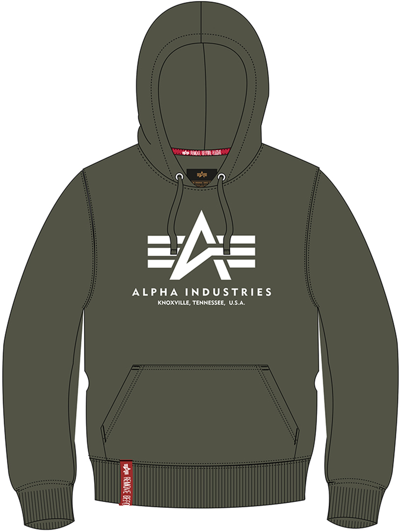 Alpha Industries Basic Hoodie green/white L Figure 1