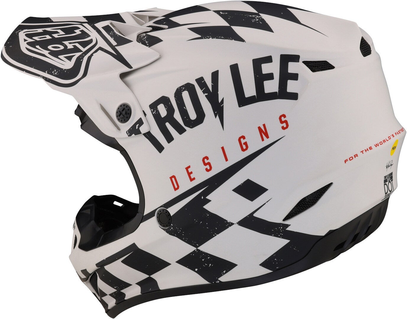Troy Lee Designs SE4 Polyacrylite Race Shop MIPS Motokrosová přilba bílá/černá M (57/58) Obrázek 6