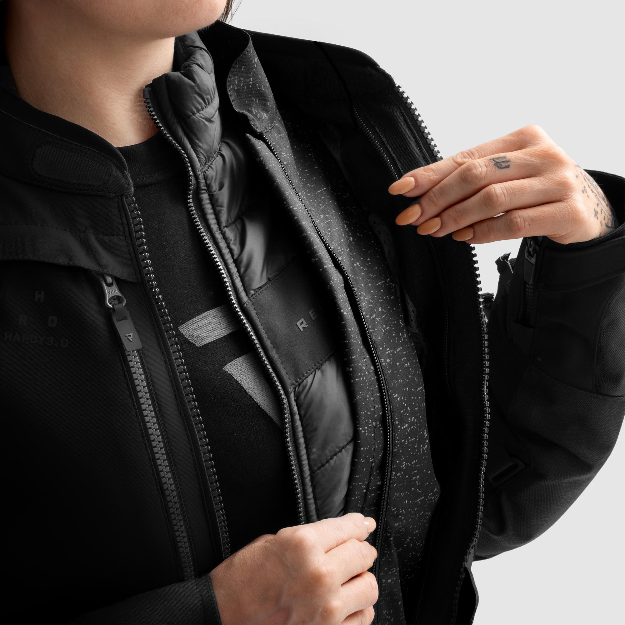 Rebelhorn Hardy 3.0 waterproof Ladies Motorcycle Textile Jacket black 2XL Figure 15