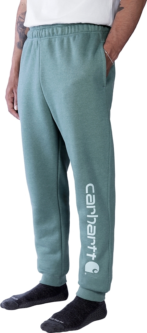 Carhartt Midweight Tapered Graphic Pantaloni de trening verde/albastru L Figura 4