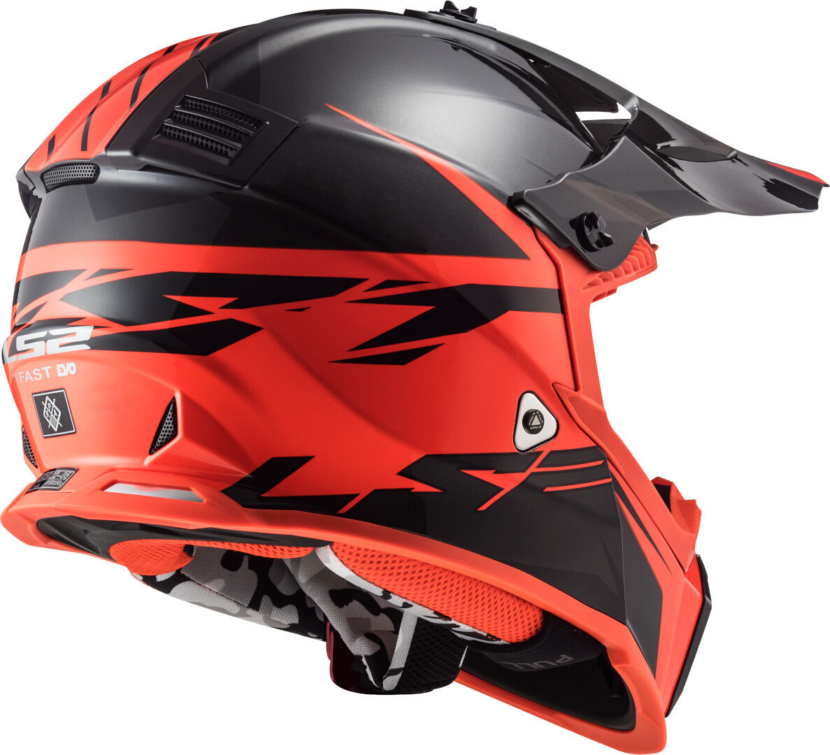 LS2 MX437 Fast Evo Roar Casco Motocross nero opaco/rosso S (55/56) Figura 6
