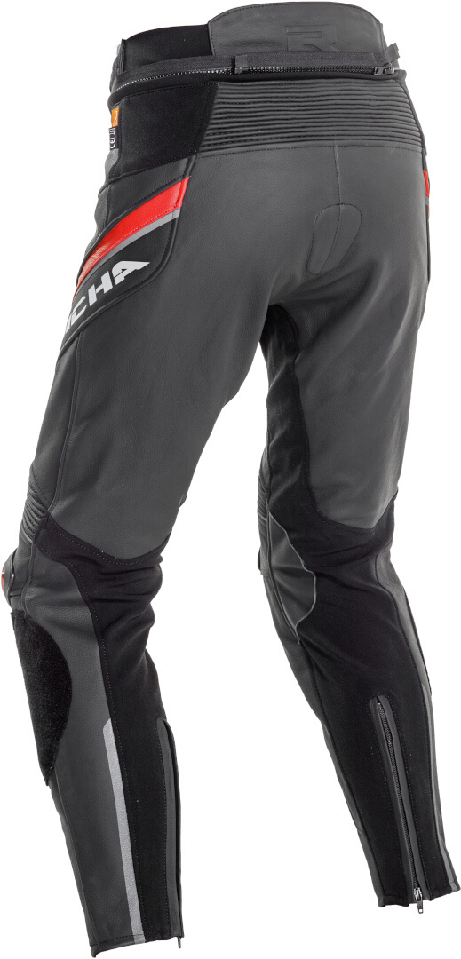 Richa Viper 2 Street perforerade motorcykel läderbyxor svart/röd 46 Figur 2