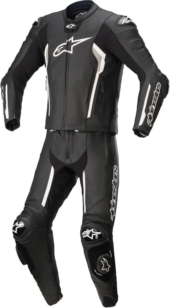 Alpinestars Missile V2 Two Piece Motorcycle Leather Suit black/white 60 Figure 1