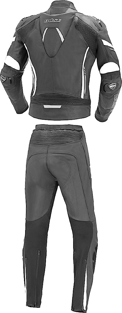 Büse Imola Duas senhoras de peça da motocicleta terno de couro preto/branco 42 Figura 2