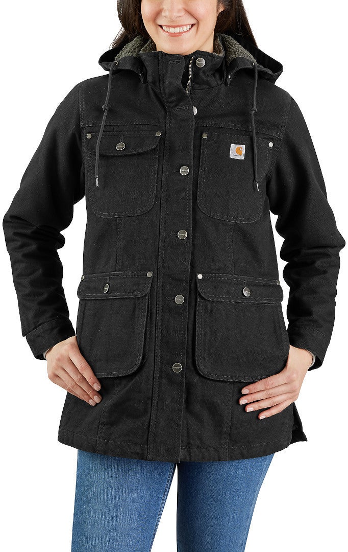 Carhartt Loose Fit Weathered Duck Damer Coat Sort M Figur 2
