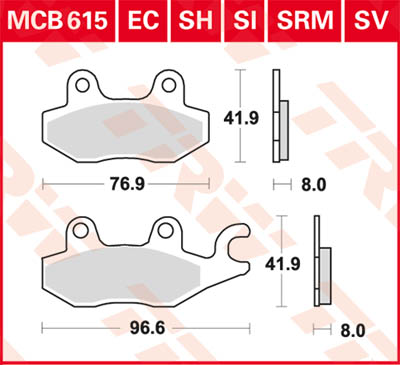 TRW Lucas Sinterbelag MCB615SV Figur 1