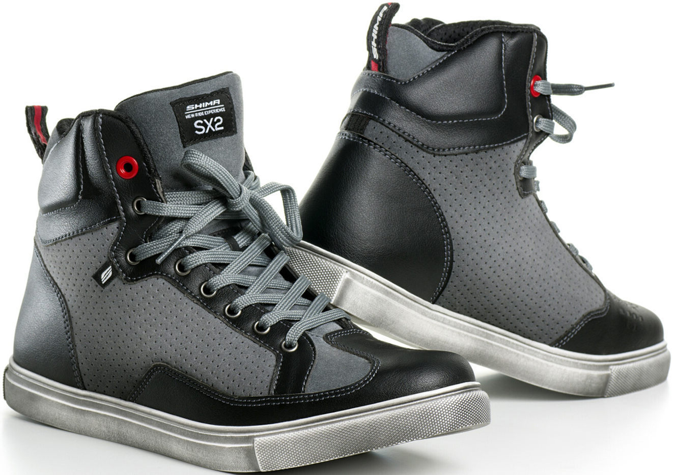 SHIMA SX-2 perforierte Motorrad Schuhe schwarz/grau 46 Abbildung 1