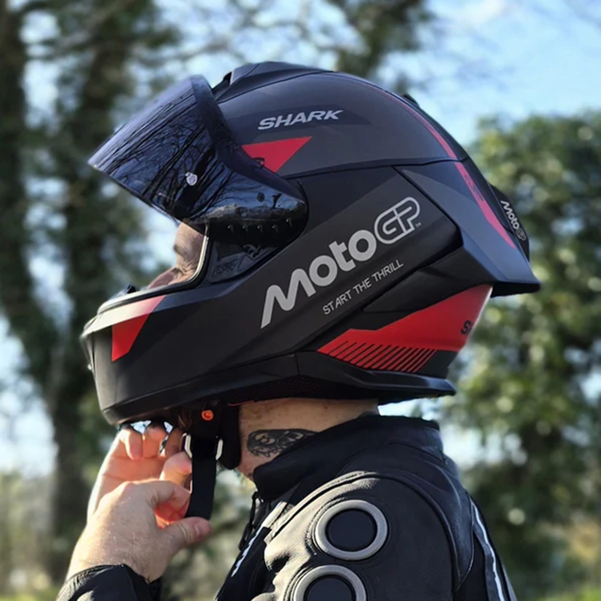 Side view of Shark Skwal Cup MotoGP Mat Helmet