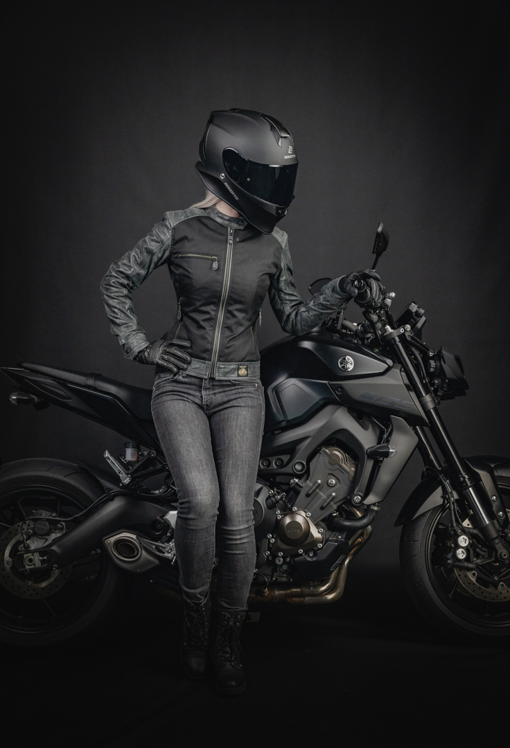 Black-Cafe London Johannesburg Damer Motorcykel Läder / Textiljacka XL Figur 4