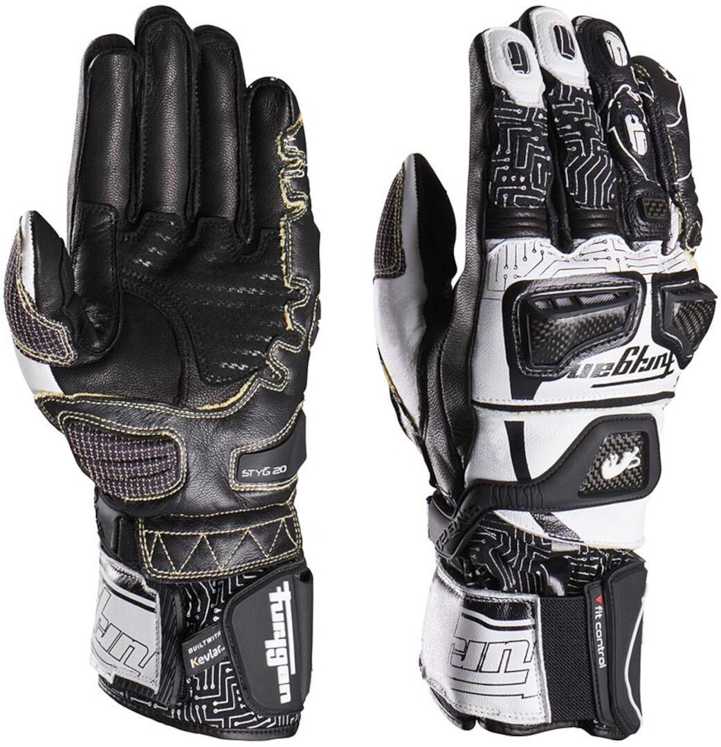 Furygan Styg20 Built With Kevlar® Motorcycle Gloves white/black M Figure 4
