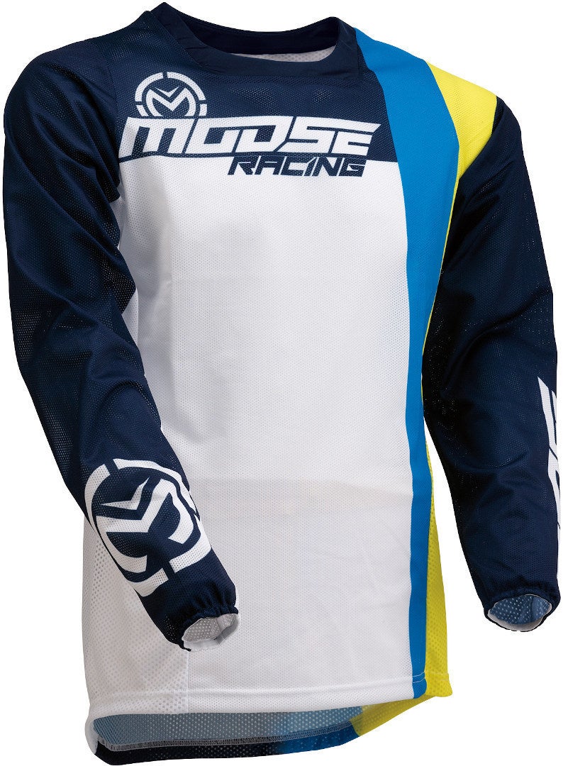 Moose Racing Sahara S20 Motorcross Jersey blauw/wit/geel S Figuur 1