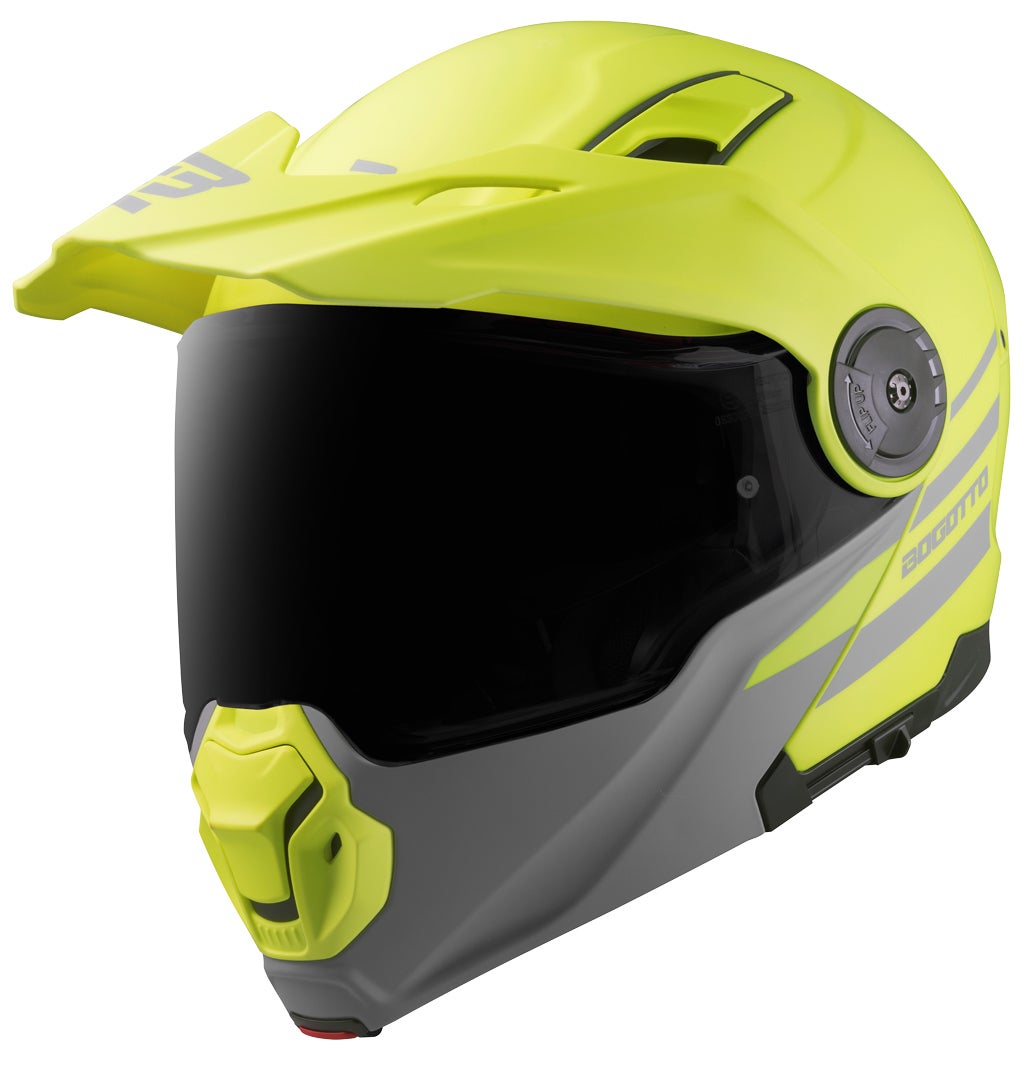 Side view of Bogotto FG-102 Duo Fiberglass Enduro Flip-Up Helmet