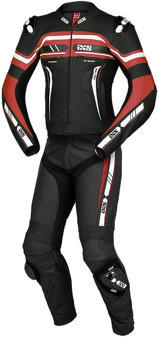IXS Sport RS-700 2.0 Two Piece Motorcycle Leather Suit black/red/white 56 Figure 1