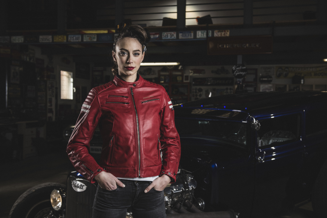 Segura Funky Damen Motorrad Lederjacke rot 42 Abbildung 4