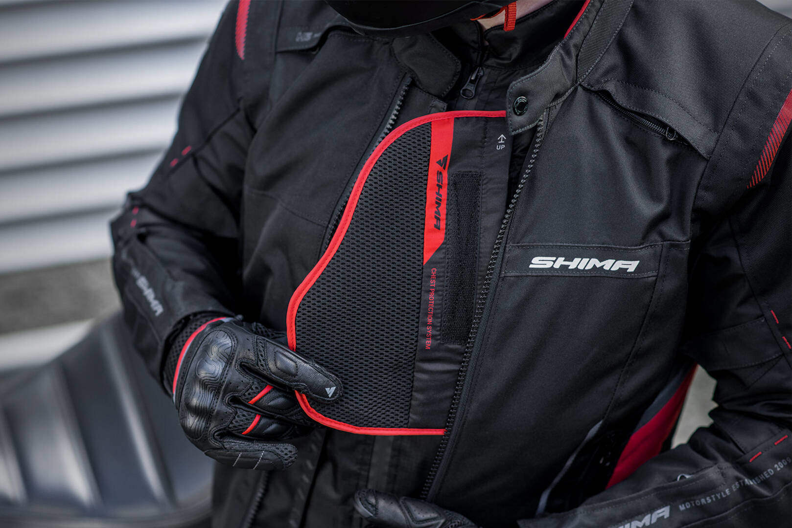 SHIMA Rush veste textile de moto imperméable noir/rouge XL Figure 5