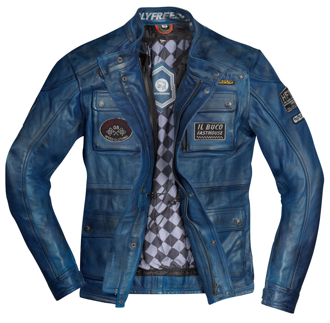 HolyFreedom Quattro Evolution Motorcycle Leather Jacket blue 3XL Figure 2
