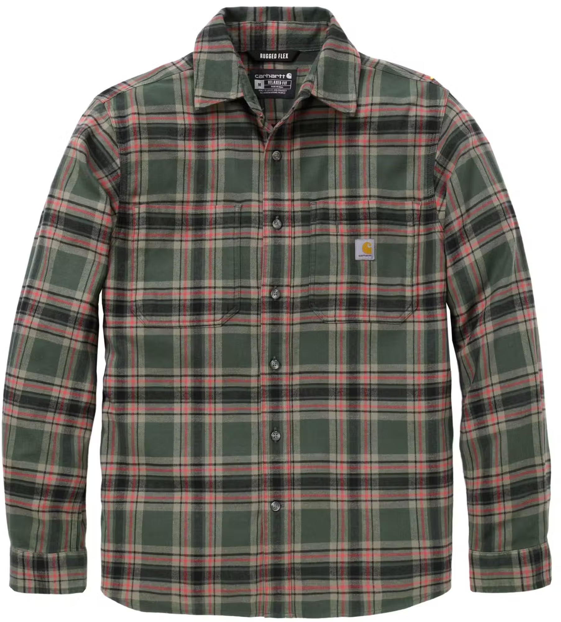 Carhartt Hamilton Relaxed LS Plaid Camicia verde/rosso/nero L Figura 1