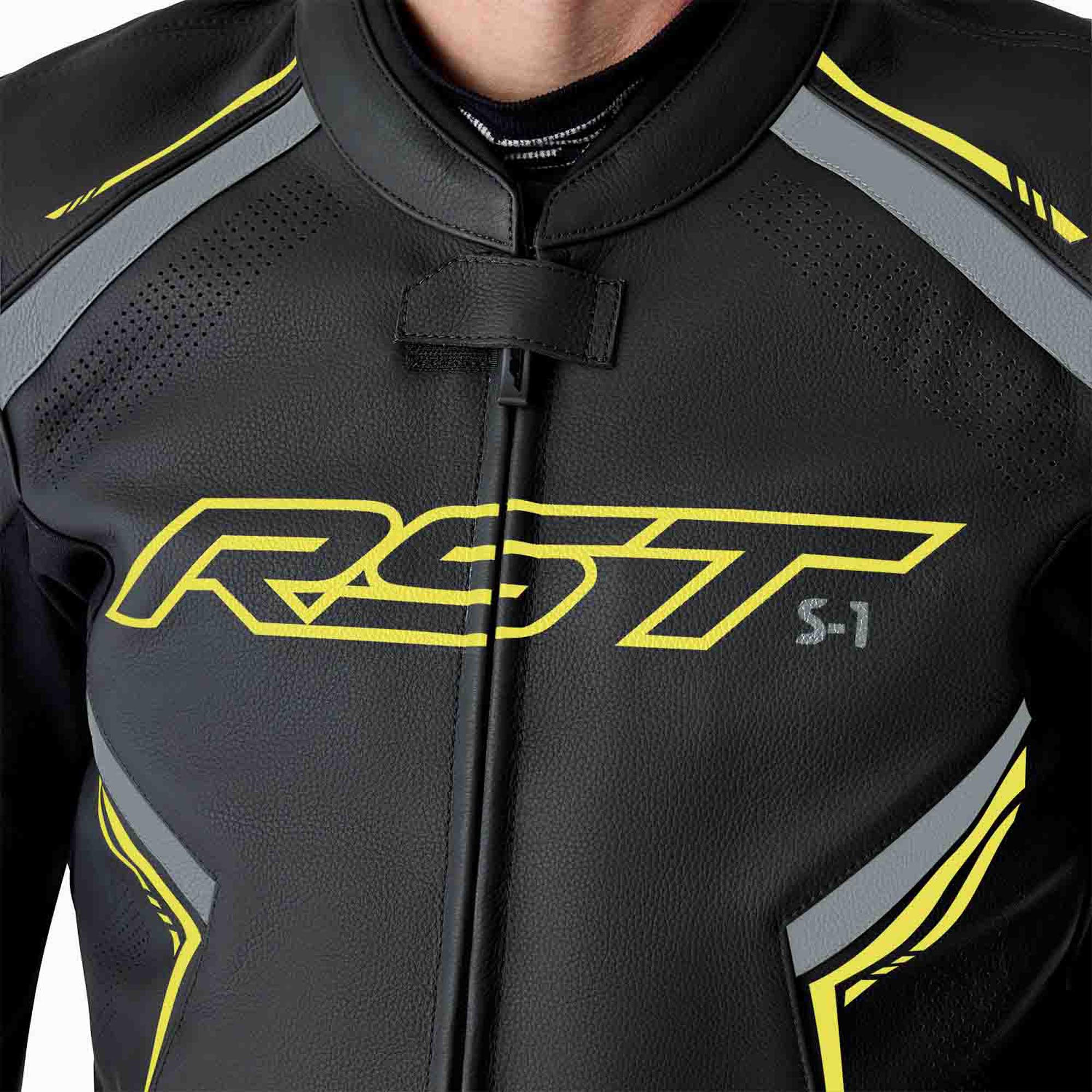 RST S1 D3O perforierte Motorrad Lederjacke schwarz/neon-gelb 58 Abbildung 4