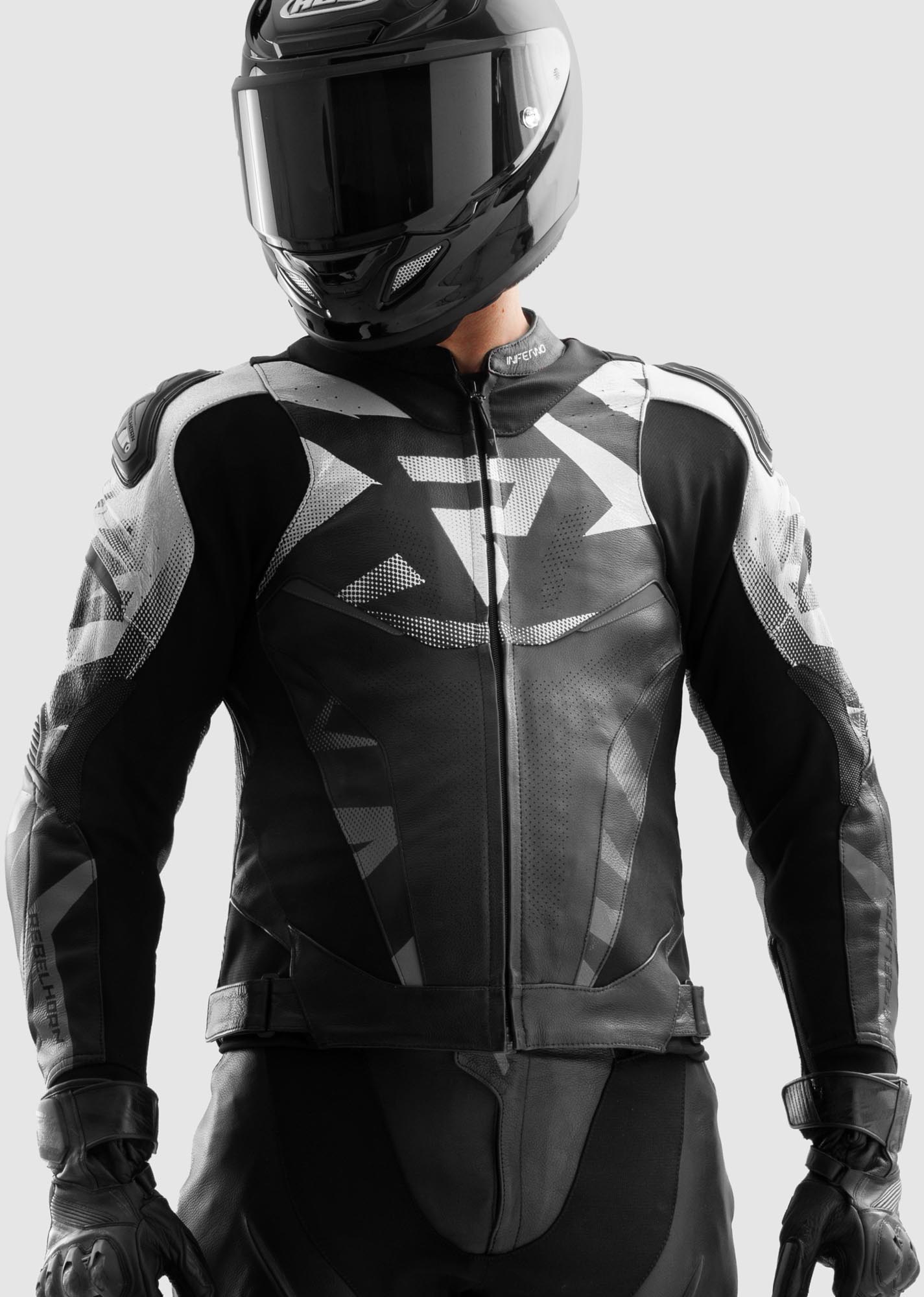 Side view of Rebelhorn Inferno Motorcycle Leather Jacket