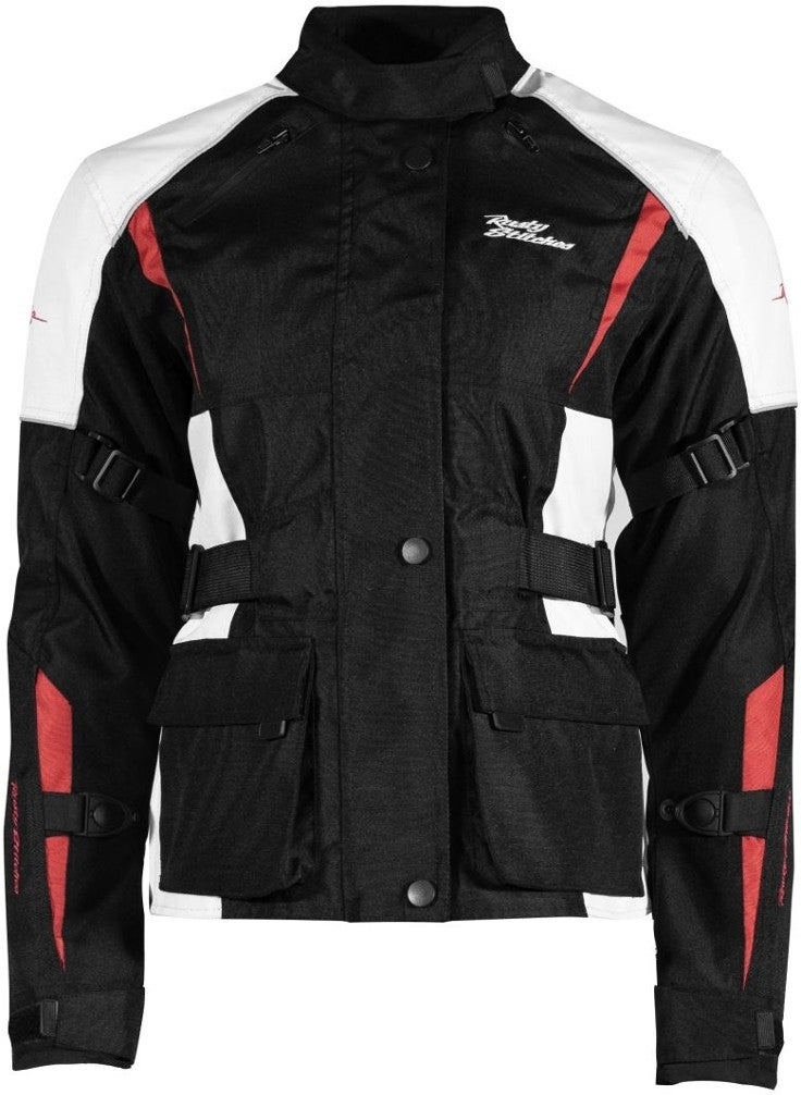 Rusty Stitches Jenny Dames Motorfiets Textiel Jas zwart/wit/rood 48 Figuur 1