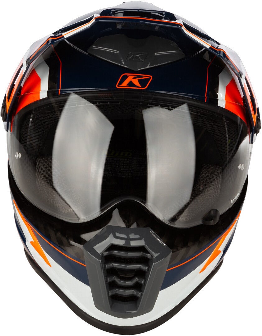 Klim Krios Pro Rally ECE/DOT Carbon Casque d’enduro Blanc/Bleu/Orange M (57/58) Figure 5