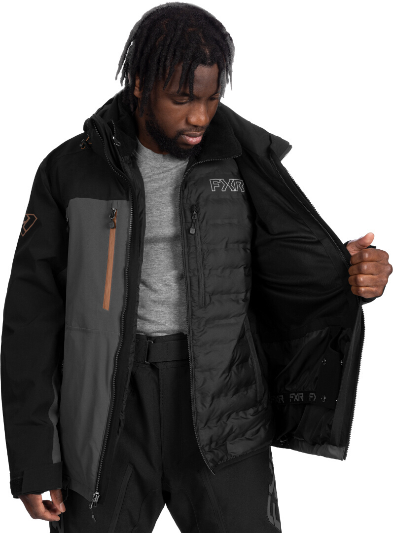 FXR Helium Pro 3-in-1 2025 Snowmobile Jacket black/bronze S Figure 4