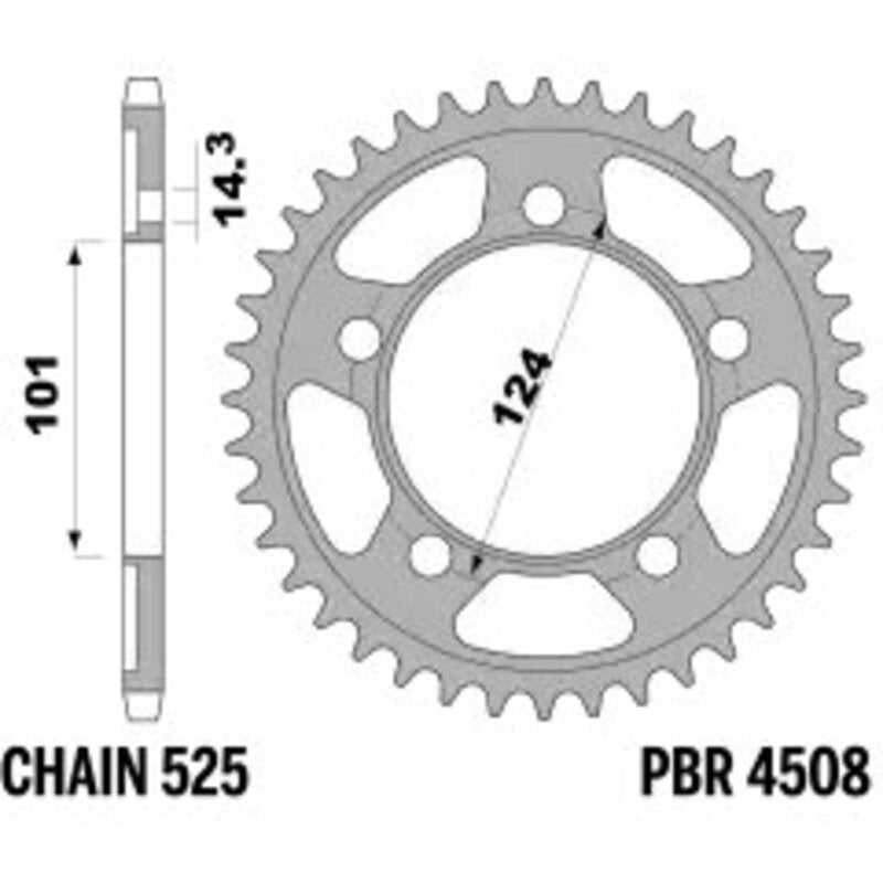 PBR Acciaio per pignoni posteriori Standard - 525 Figura 1