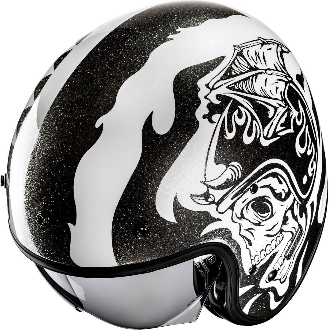 HJC V31 Flame Casco jet Bianco/nero M (57/58) Figura 4