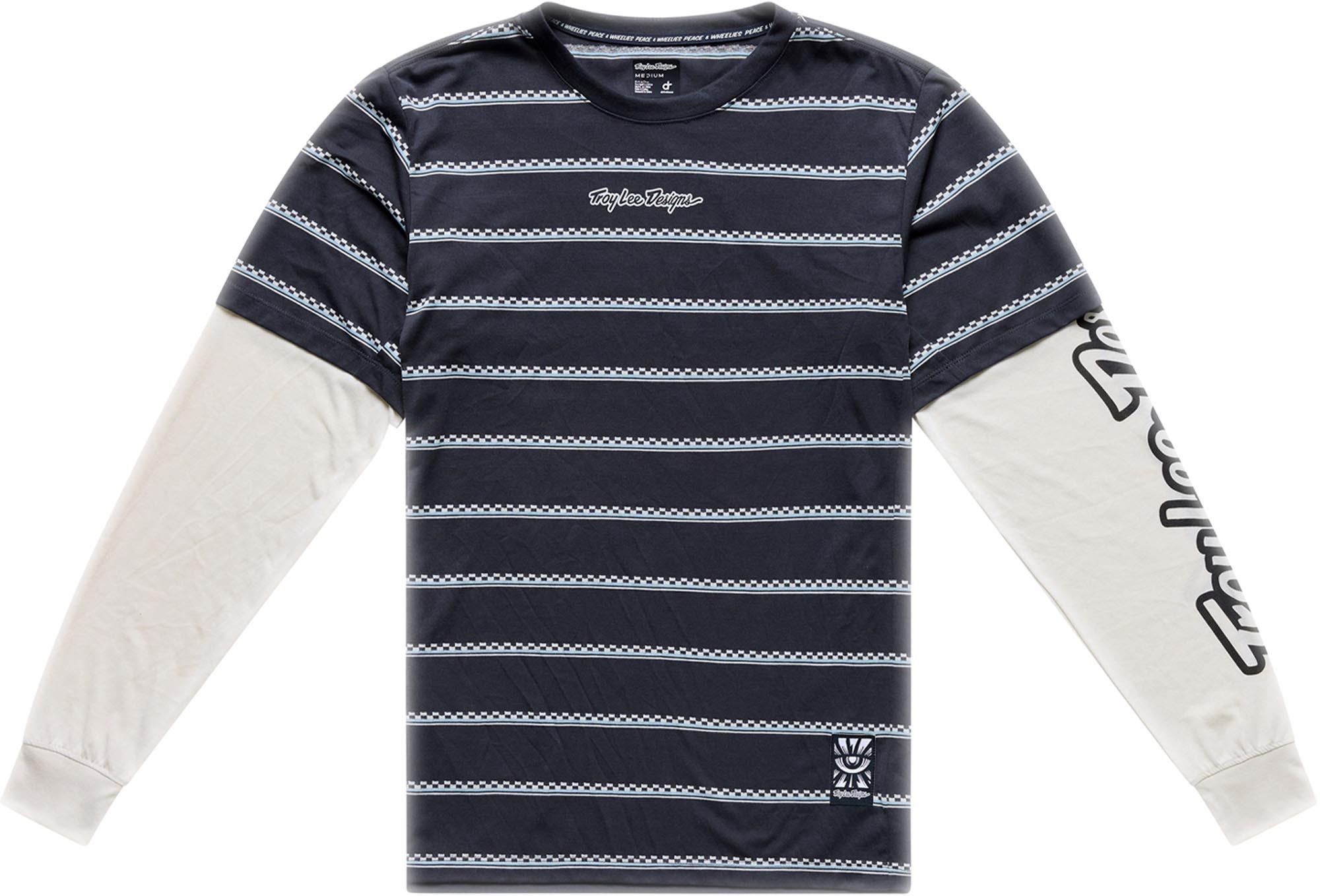 Troy Lee Designs Skyline Fakie Ride Stripe Bicycle Jersey carbon/blue XXL Figure 1