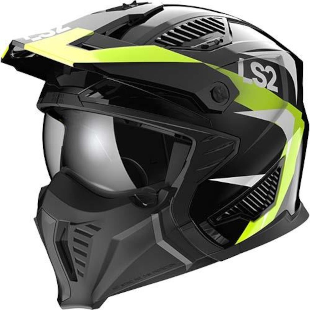 LS2 OF606 Drifter Triality Casco da trial nero/giallo M (57/58) Figura 1