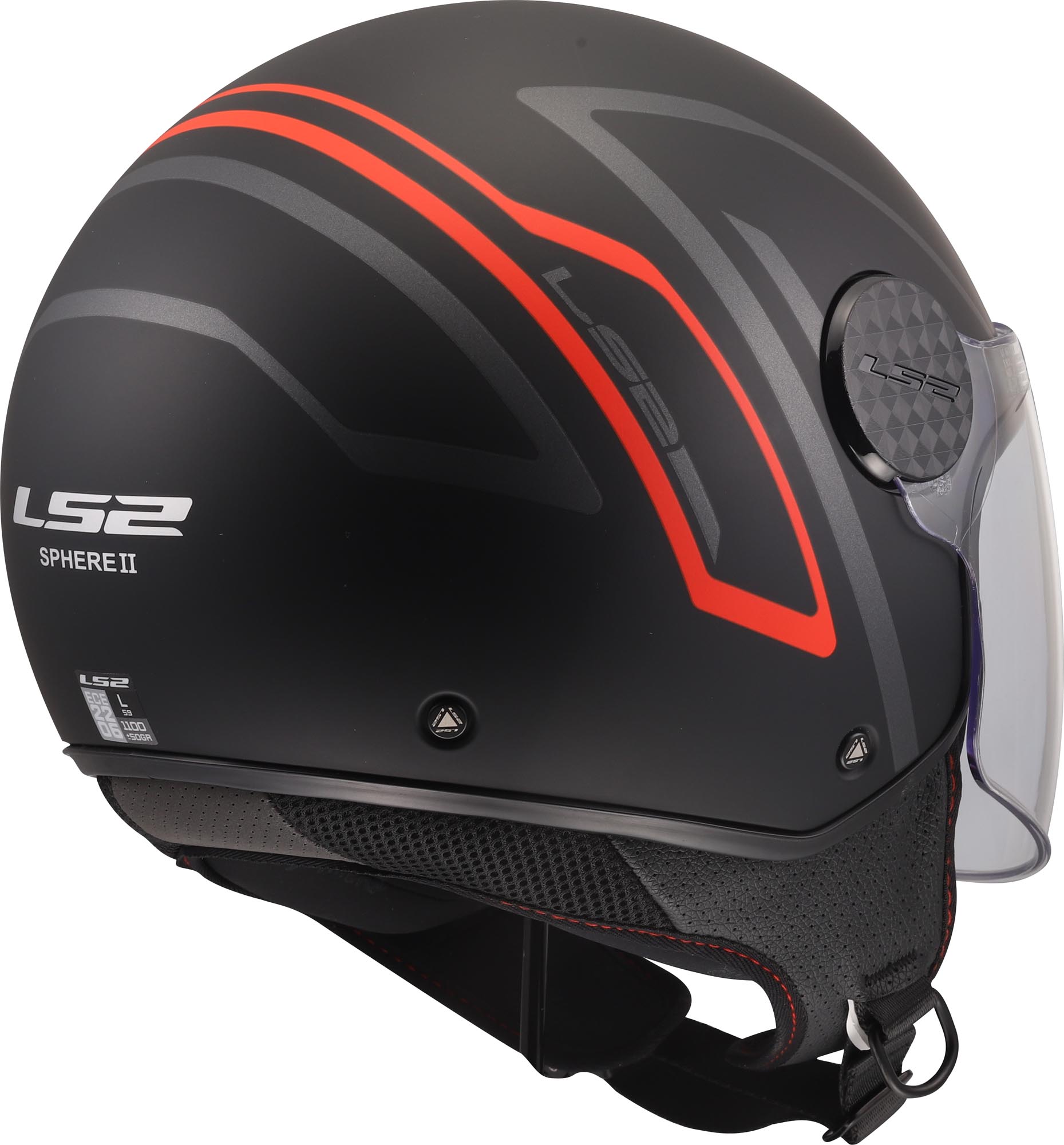 LS2 OF558 Sphere Lux II Minim Open-Face Helmet black/red XXL (63/64) Figure 6
