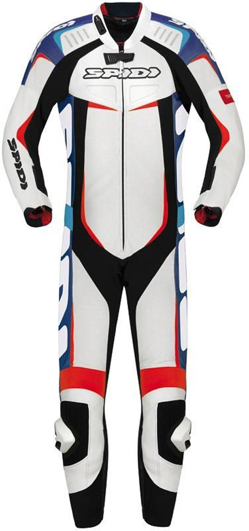 Spidi Track Wind Pro One Piece Motorcycle Leather Suit white/black/blue 54 Figure 1