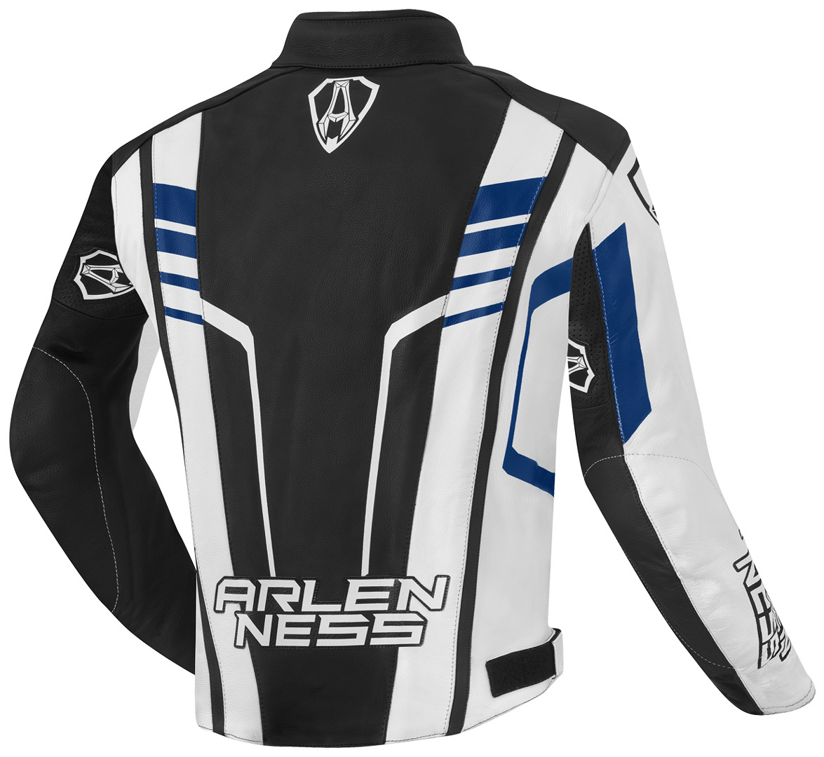 Arlen Ness Rapida 2 Motorcycle Leather Jacket black/white/blue 56 Figure 2