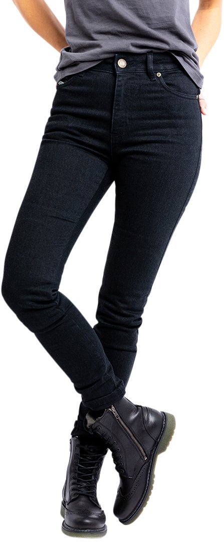 John Doe Luna High Mono Damer Motorcykel Jeans Sort vask 29 L30 Figur 8