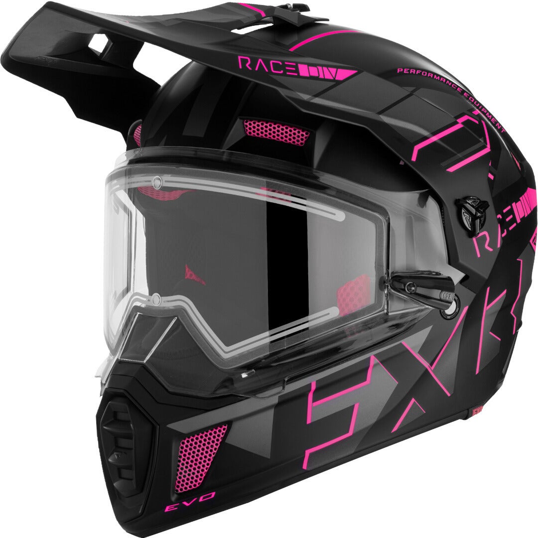 FXR Clutch X Evo Snescooter hjelm sort mat/pink M (57/58) Figur 1