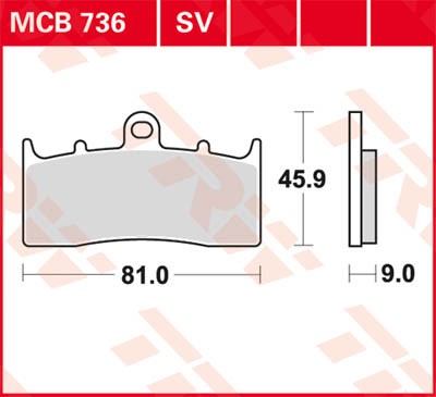 TRW Lucas Bremsbelag MCB736 Figur 1