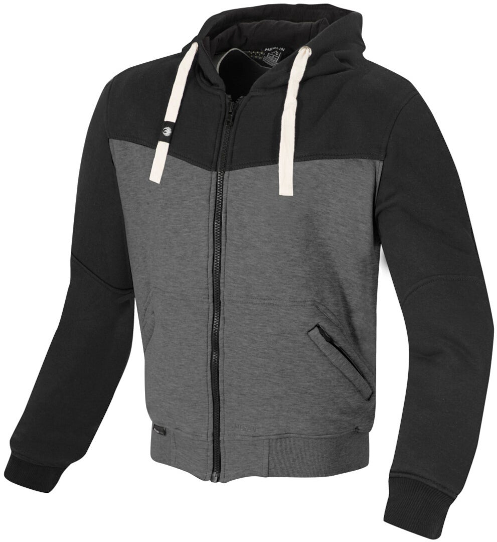 Merlin Hurley Giacca con cappuccio con zip da moto Grigio scuro/nero M Figura 1