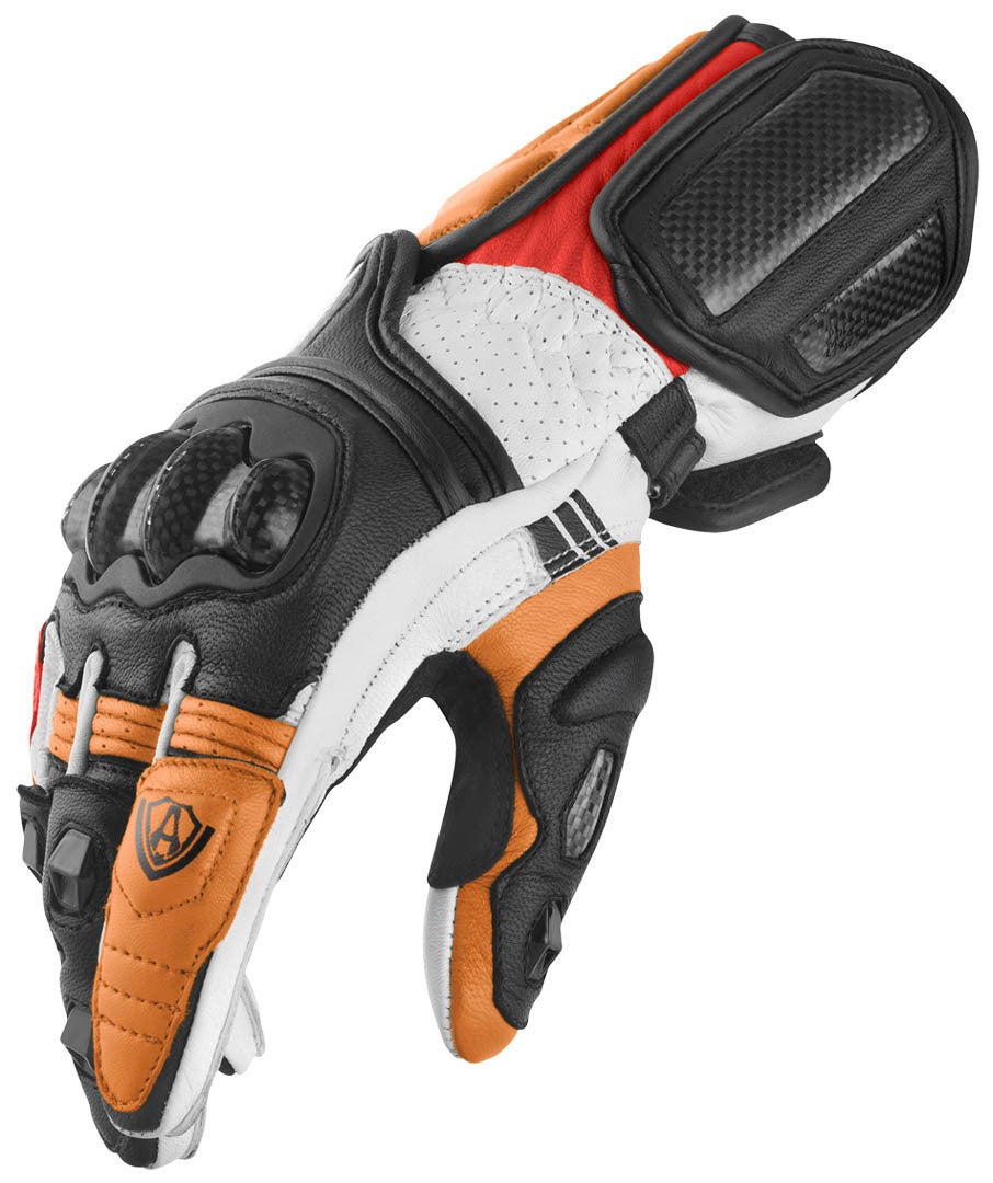 Arlen Ness RG-X Motorcykelhandsker sort/hvid/orange 2XL Figur 4
