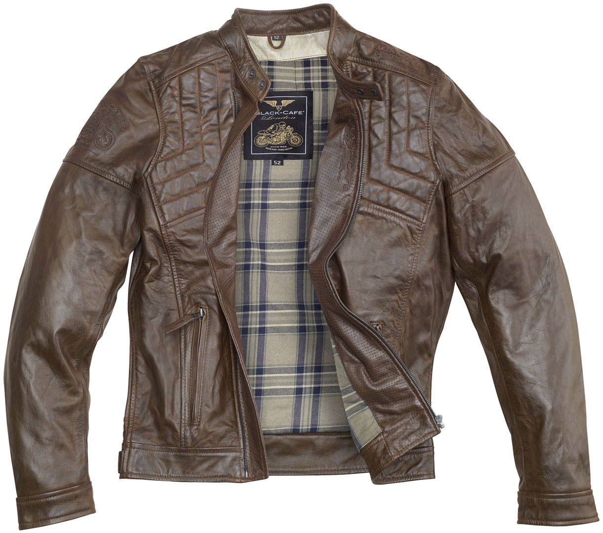 Black-Cafe London Philadelphia Motorcycle Leather Jacket brown 60 Figure 3
