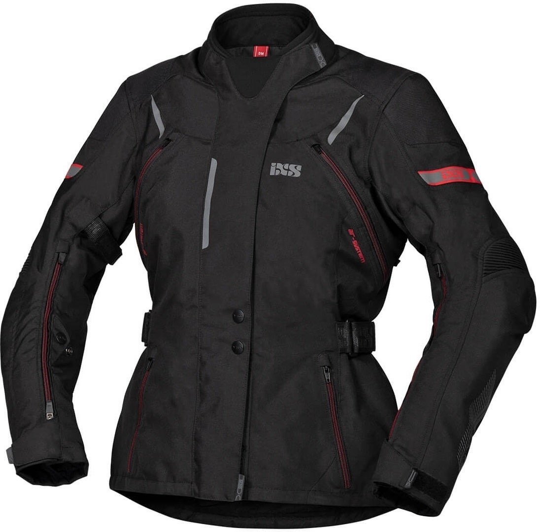 IXS Tour Liz-ST Giacca tessile da donna nero/rosso S Figura 1
